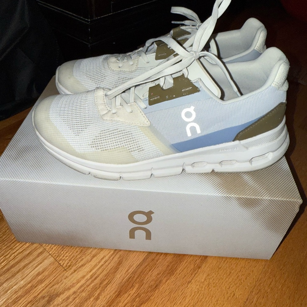On Running White and Gray Athletic Shoes